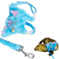 Ferret Harness and Leash Set Small Animals Vest Harness with Safe Bell Dinosaur Shaped Walking Clothes for Baby Rabbit Guinea Pig Teacup Chihuahua Mouse and Other Small Pet (Blue) - color: Blue