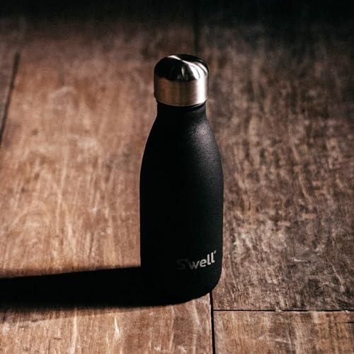 S'well Stainless Steel Water Bottle, 9oz, Onyx, Triple Layered Vacuum Insulated Containers Keeps Drinks Cold for 24 Hours and Hot for 12, BPA Free, Perfect for On the Go - color: Onyx, size: 9 Ounces