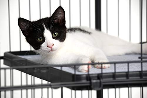 Prevue Pet Products Replacement Platform Shelf - Mounted Replacement Perch for Indoor Cat Cages, Machine Washable Felt Pad, Floating Cat Shelves for Climbing, Compatible with Prevue Cages - Black