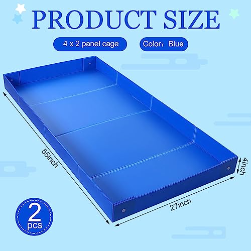 Thyle 2 Pcs Guinea Pig Cage Liner Corrugated Plastic Cage Liner Base 2 x 4 Panel Size 55" L x 27" w Guinea Pig Cages Bottom for Small Animals Hedgehogs Rabbits Cages Tray Blue