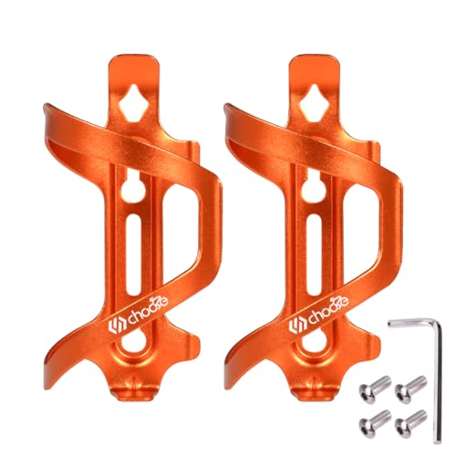 Chooee Mountain Bike Water Bottle Cage, Aluminum Bicycle Water Bottle Holder for Road Bikes Orange 2-Pack - color: Orange