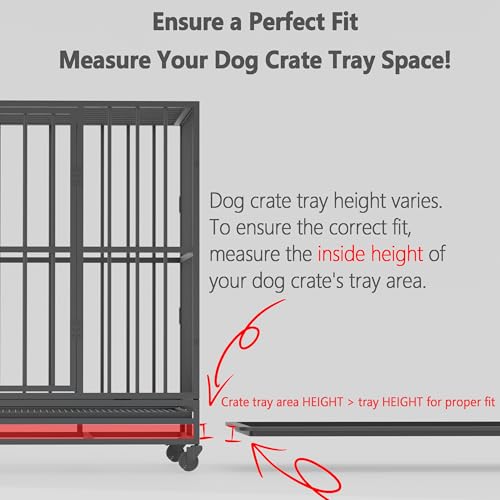 Dog Crate Tray Replacement - Heavy Duty Reinforced Pan | Thick composite plastic, waterproof & easy-clean. Fits metal cages, litter boxes & puzzle boards. - size: 40.9"L x 27.40"W x 1.0"H