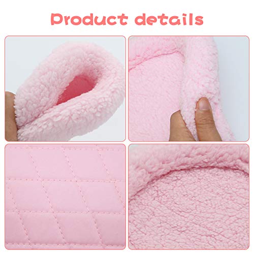 BWOGUE Hamster Bed, Round Velvet Sleep Pad for Guinea Pigs and Rats, 8.7 in | Round Mat for Small Pets, Soft Velvet, Machine Washable, Cage & Home Use, Hamsters Guinea Pigs - color: Pink