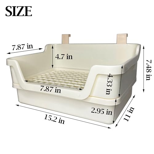 kathson Extra Large Rabbit Litter Box Trainer Rabbit Toilet Small Animal Potty Bunny Litter Pan Box for Adult Guinea Pig Rats Chinchilla Ferret Galesaur (White) - color: White