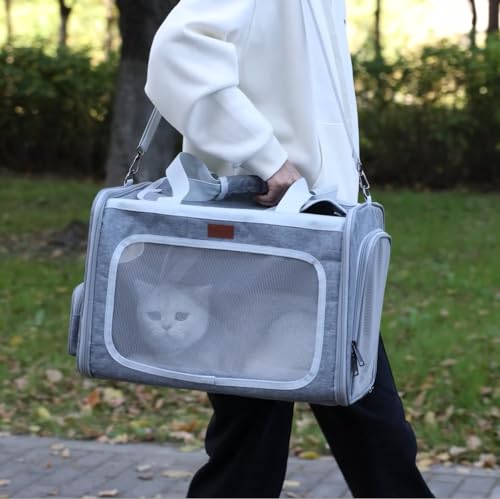 Small Dog Carriers Airline Approved,Blue Cats Travel Bag,Personality,Expandable,Ventilated,Sturdy Pets Carriers Rabbits Bunny Puppies Cage Small Animals Outdoor Carry Kennel - color: Blue