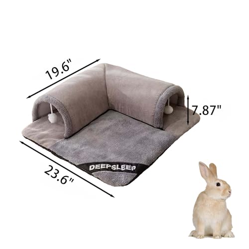 Rabbit Tunnel Bed with Removable Plush Mat - Soft Hideout & Play Tube