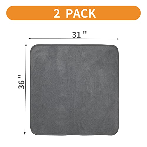 LOOBANI Washable Pee Pads for Dogs, 2 Pack Fast Absorbent Dog Mats,31"x36" | Leak-Proof and Non-Slip Reusable Puppy Pads, Machine Washable, Whelping Pads for Crate, Playpen, Incontinence, Housebreaking - size: 31"*36"(Pack of 2) Gray