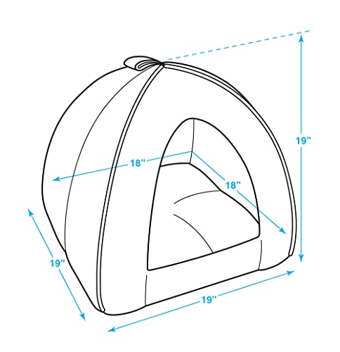 Best Pet Supplies Cat Bed for Indoor Cat, Domed Tent House with Removable Pillow, Covered Cat Cave for Small Dog, Puppies and All Breeds of Cats - Gray Linen, 19 x 19 x H:19" - color: Gray Linen, size: 19" x 19" x H:19"
