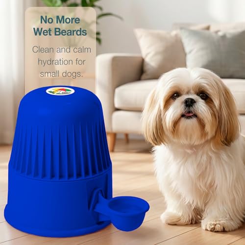 Pet Water Dispenser for Dogs and Cats, 67.6 oz – Gravity-Fed Water Bowl for Clean Drinking, Prevents Wet Fur, BPA-Free Polypropylene, (Opaque Blue) - color: Opaque Blue