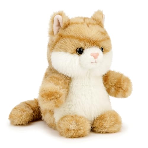 PEACH CAT Cat Stuffed Animal Cute Kitten Plushies Small Plush Toys Gifts for Kids Yellow (Squeaky) - style: Orange Cat