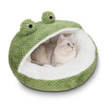 CWV Cute Cat Beds Kitten Beds, Soft Small Dog Beds, Washable Pet Beds for Puppy and Kitty, Funny Frog Cat Cave, 23 Inches - color: White＆Green