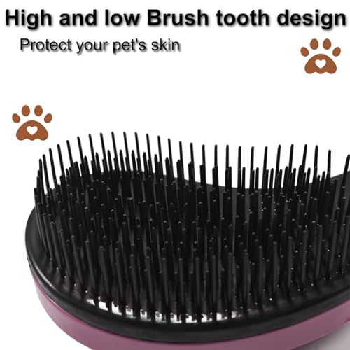 Puppy Brush, Soft Dog Brush for Grooming, Puppy Hair Remover Brush Comb, Grooming Tool for Poodles,Teddy, Yorkies, Maltese, Shih Tzu, Chihuahua, Rose Purple - color: Rose purple