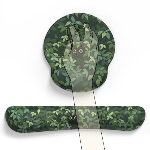Cute Ergonomic Green Mouse Pad Cat Wrist Support,[ 20% Larger] Wrist Rest Gel Anime Kawaii 3D Green Office Plants Mouse Pads, Keyboards Silicon Wrist Pad,Pain Relief,Game Work Study Home Office. - color: Cute Black Cat in Grass