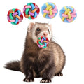 4 Pack Ferret Toys Ball Set, Rubber Scratch Chew Toys with Built-in Bell Soft Colorful Balls Grinding Wiggle Ball Interactive Sound Toy Exercise Teeth for Ferret Cat Kittens