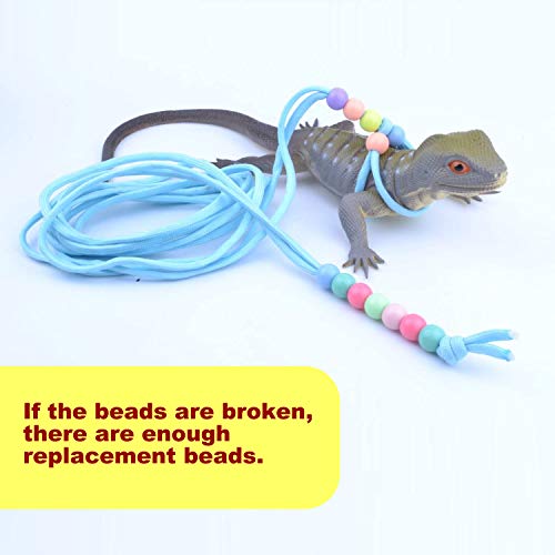 Adjustable Reptile Training Lead Harness Leash Nylon Rope for Lizard Crested Gecko Chameleon Guinea Pig Ferrets Hamster Rats (Fluorescence) - color: Fluorescence