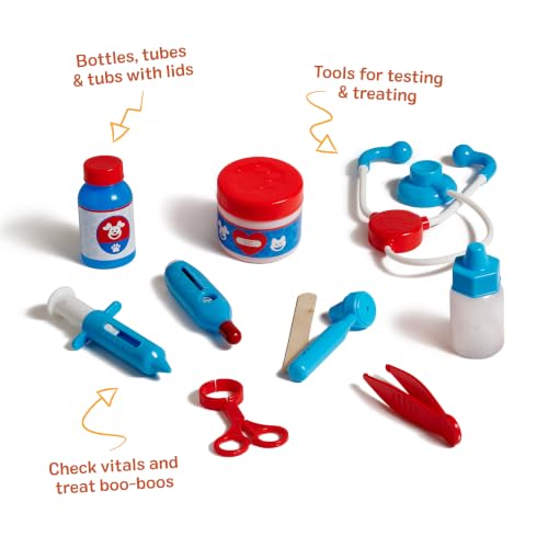 Melissa & Doug Examine and Treat Pet Vet Play Set, 24-Piece Animal Doctor Playset with Dog & Cat Plushies, Pet Doctor Kit & Accessories, Preschool Toys for Girls & Boys Ages 3+