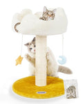 Cloud Cat Tree, Cat Scratching Post with Soft Bed for Kitten | Natural Sisal Posts, Small Cat tree, Kitten Scratching Post, Cute Toys & Catnip, Easy To Clean, Stable Structure, Home Decor - size: 22" with Scratching Post