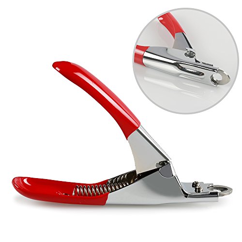 Dog Cat Pets Nail Clippers, Professional Pets Claw Trimmer with Free Nail File, Sharp Stainless Steel Blade, Sturdy Non Slip Handles - for Safe, Professional at Home Grooming - color: Red