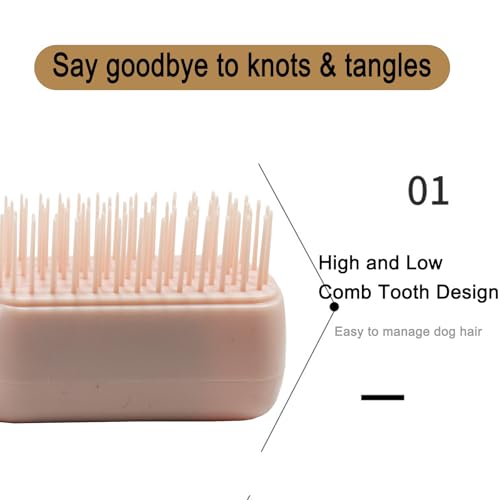 Scalable Small Grooming Dog Brush, Puppy Massaging Hair Brush, for Small Dogs Cats Rabbits of All Hair Types (Deep Pink) - color: Deep Pink
