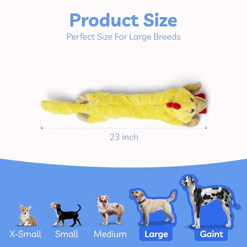 SHARLOVY Dog Squeaky Toys Pack, Bubble Plush Puppy Teething Pet Toys, Crinkle No Stuffing Animals Dog Toy, Doggies Chew for Large Small Medium Breeds - color: Bubble Plush-Chicken, size: Large