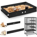 Scatter Guards Compatible with Ferret Nation & Critter Nation, 9 Pcs Pull Out Adjustable Small Animal Cages Guards, Urine & Litter Containment for Ferrets, Chinchillas, Rats(Black) - color: Black