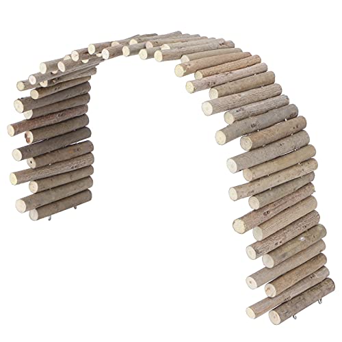 Hamster Wooden Bridge, Wood Ladder Hamster Fence Hideout Cage Bedding Climbing Toys for Syrian Hamsters Gerbil Small Animals (30CM Fence) - size: 30CM Fence