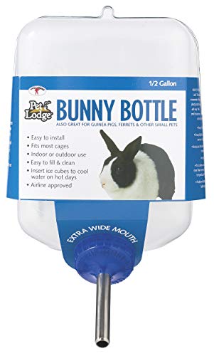 Pet Lodge® Cage Water Bottle | Bunny Bottle Water Dispenser | Great for Indoor or Outdoor Use | Made in USA | 64 Oz