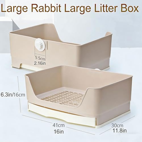 Rabbit Litter Box,Bunny Supplies,Large Pet Litter Pan Trainer with Drawer Corner for Rats Hamsters Ferret Bunny Guinea Pigs Chinchilla Small Animals,Rabbit Cage Accessories for Training Litter Pan