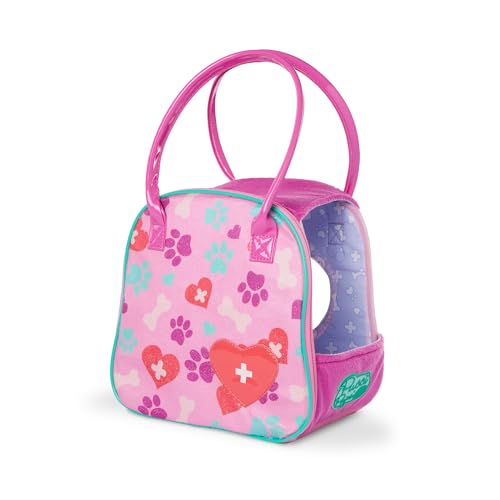 Pucci Pals Plush Cocker Spaniel Vet Care Carrier, 8-Piece Dog Set, Pet | 8-piece plush pet playset with Cocker Spaniel, pink and blue carrier bag, stethoscope, syringe, cast, cone, 2+ Years - style: Cocker Spaniel with Vet Kit