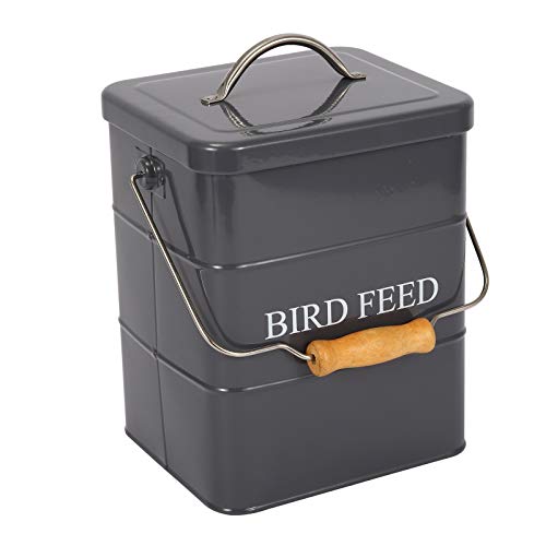 Bird Feeder,Bird Food Jar Pet Food Storage Airtight Food Storage Container-Gray - color: Gray