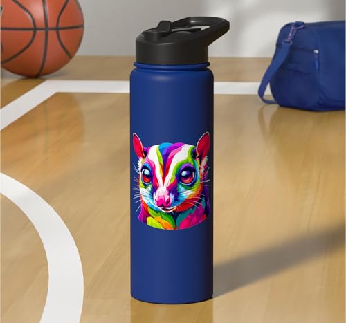 Colorful Pop Art Sugar Glider Sugar Gliders Stainless Steel Insulated Water Bottle - color: Royal Blue