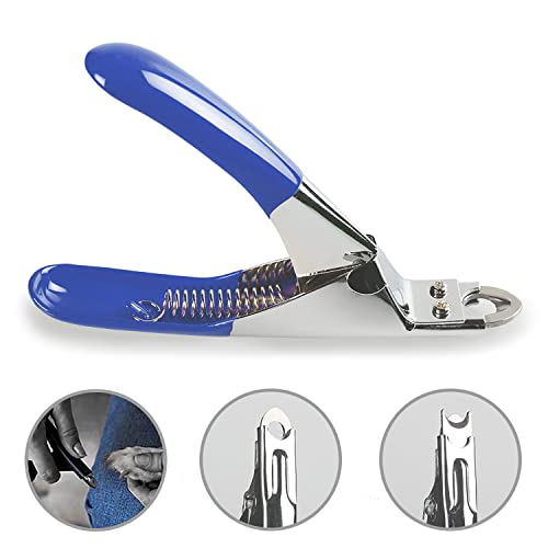 Dog Cat Pets Nail Clippers, Professional Pets Claw Trimmer with Free Nail File, Sharp Stainless Steel Blade, Sturdy Non Slip Handles - for Safe, Professional at Home Grooming - color: Blue