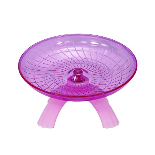 Hamster Flying Saucer Silent Running Exercise Wheel for Gerbil Rat Mouse Hedgehog Small Animals (Pink) - color: Pink