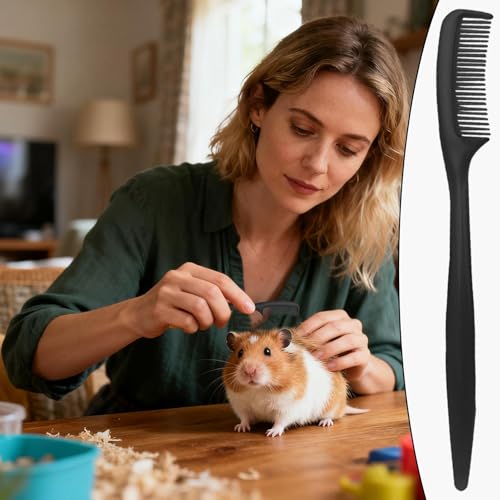 Bunny Brush | 10 Pieces Small Animal Hair Grooming Tool | Hamster Cleaning Supplies | for Tiny Pet Ferret Indoor Home Coat Sensitive Skin Daily Care - color: Black