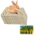 Rabbit Grass Mat,Corn husk Woven Natural Grass Bed Mat for Small Animals,Non-Toxic & Durable Chew Toy Nest Pad,Ideal Cage & Playpen Bottom Mat for Rabbits,Guinea Pigs,Hamsters,Rats & Parrots (6pcs) - size: 6pcs