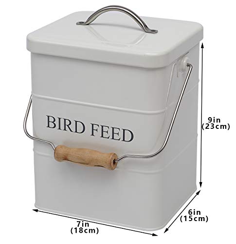 Bird Feeder,Bird Food Jar Pet Food Storage Airtight Food Storage Container-White - color: White