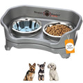 Neater Feeder Express Mess Proof Dog Bowls Elevated for Small Breeds Under 15 Lb, Made in USA, No Spill Raised Dog Food Bowl Stand, Stainless Steel Food and Water Bowl Set, Feeding Station, Grey - color: Gunmetal Grey, size: Small w/ Standard Bowls