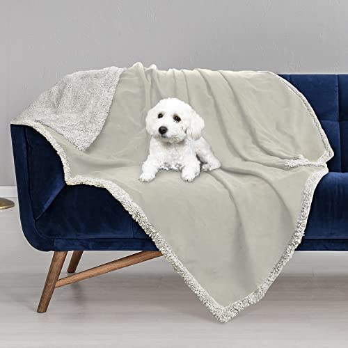 Kritter Planet Waterproof Reversible Pet Blanket for Small Dogs | 30 x 50 Inch, Washable Pet Protector for Sofa, Couch, Crates and Car Seats, Guards Against Fur, Dirt and Everyday Spills - color: Camel/Taupe, size: 50"x30"