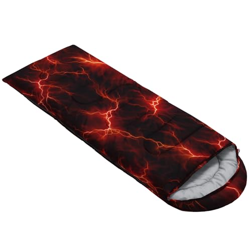 QOOMO Camping Sleeping Bags,3 Season Warm & Cool Weather,Lightweight,Waterproof Sleeping Bags for Adults & Kids,Traveling,and Outdoors,Camping Gear Equipment - color: Red Lighting 3