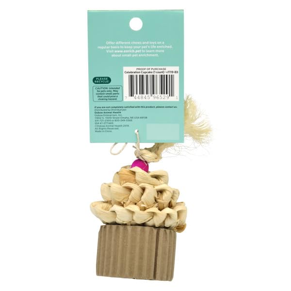 Oxbow Enriched Life Celebration Cupcake - Toy for Rabbits, Guinea Pigs, Hamsters, Rats - style: Celebration Cupcake