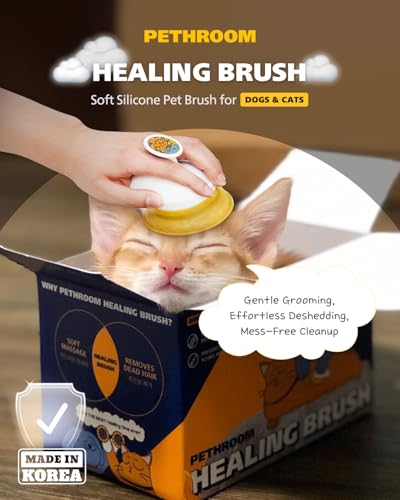 PETHROOM Silicone Cat Brush for Shedding – Gentle Grooming & Relaxing Massage, Light Deshedding Tool, Removes Loose Fur & Dander, Safe for Sensitive Skin, Cats, Dogs & Rabbits
