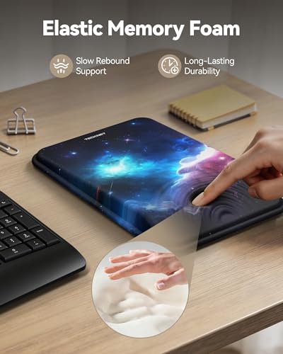 TECKNET Ergonomic Mouse Pad with Wrist Rest, Comfortable Relieves Pain | Built-in Memory Foam and Ergonomic Slope Design Relieves Carpal Tunnel Syndrome Pain, Mousepad for Office Gaming - color: Universe