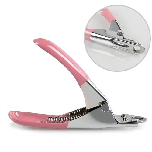 Dog Cat Pets Nail Clippers, Professional Pets Claw Trimmer with Free Nail File, Sharp Stainless Steel Blade, Sturdy Non Slip Handles - for Safe, Professional at Home Grooming - color: Pink