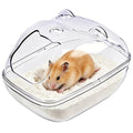 Hamster Bathtub,Sand Bath Container,Mouse dig Box,Splash Proof Hamsters Sand Box Bathroom,Transparent House sandbath for Hamsters,Hamster Toilet Small Animal Habitat Décor(M 5.7 * 4 * 4inches)