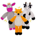 3Pack No Stuffing Dog Squeaky Toys, Plush with Crinkle Attract Medium Small | Durable Plush Puppy Teething Toys, Interactive to Keep Pets Busy, Toss Fetch Tug Play, Best Birthday Gift