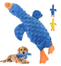 Squeaky Plush Dog Toy for All Breeds, Multifunctional Goose Dog Toy with Honking Sound, Crinkle Paper, Treat Pocket, Durable Soft Stuffed Animal for Chewing, Cuddling, Interactive Play (Blue) - color: Blue