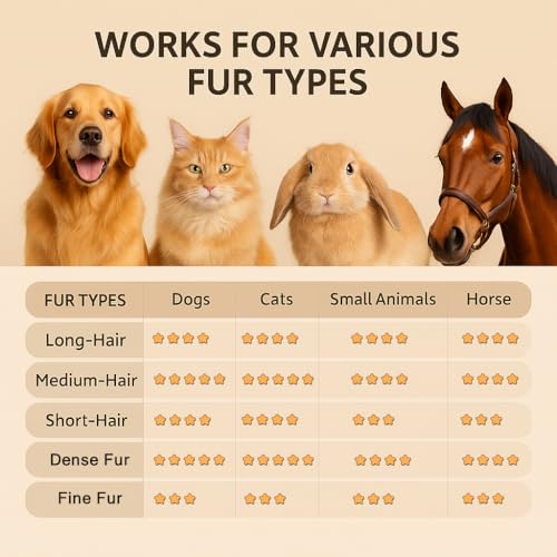 Deshedding Dog Brush, Dog Brush for Shedding Dogs Cats Horses Short Hair | Easy Clean Deshedding Tool Removes Loose Fur & Undercoat, Pet Grooming Brush for Short, Medium Hair Dogs Cats at Home