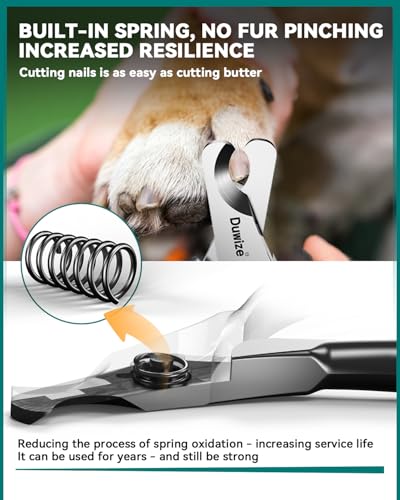 Dog Nail Clippers - All-Steel Material, Large Opening, New Non-Slip Rubberized Handle, Built-in Spring, No Fur Pinch, Professional Pet Nail Trimmers for Small to Medium Dogs and Cats (Blue) - style: blue