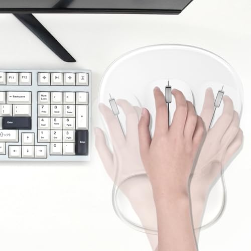 Clear Mouse Pad with Gel Wrist Support - Ergonomic Cooling Mousepad Support with Non-Slip Base for Computer/Office/Home (Transparent) - color: Transparent