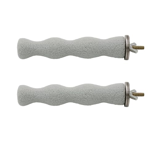 Shelltech Pumice Perch Lava Ledge for Birds, Climbing Ledge Teeth Grinding Beak Grinding Block Perch Stand for Hamsters Chinchillas Parrots (Natural Color, Medium- 2 Pack)